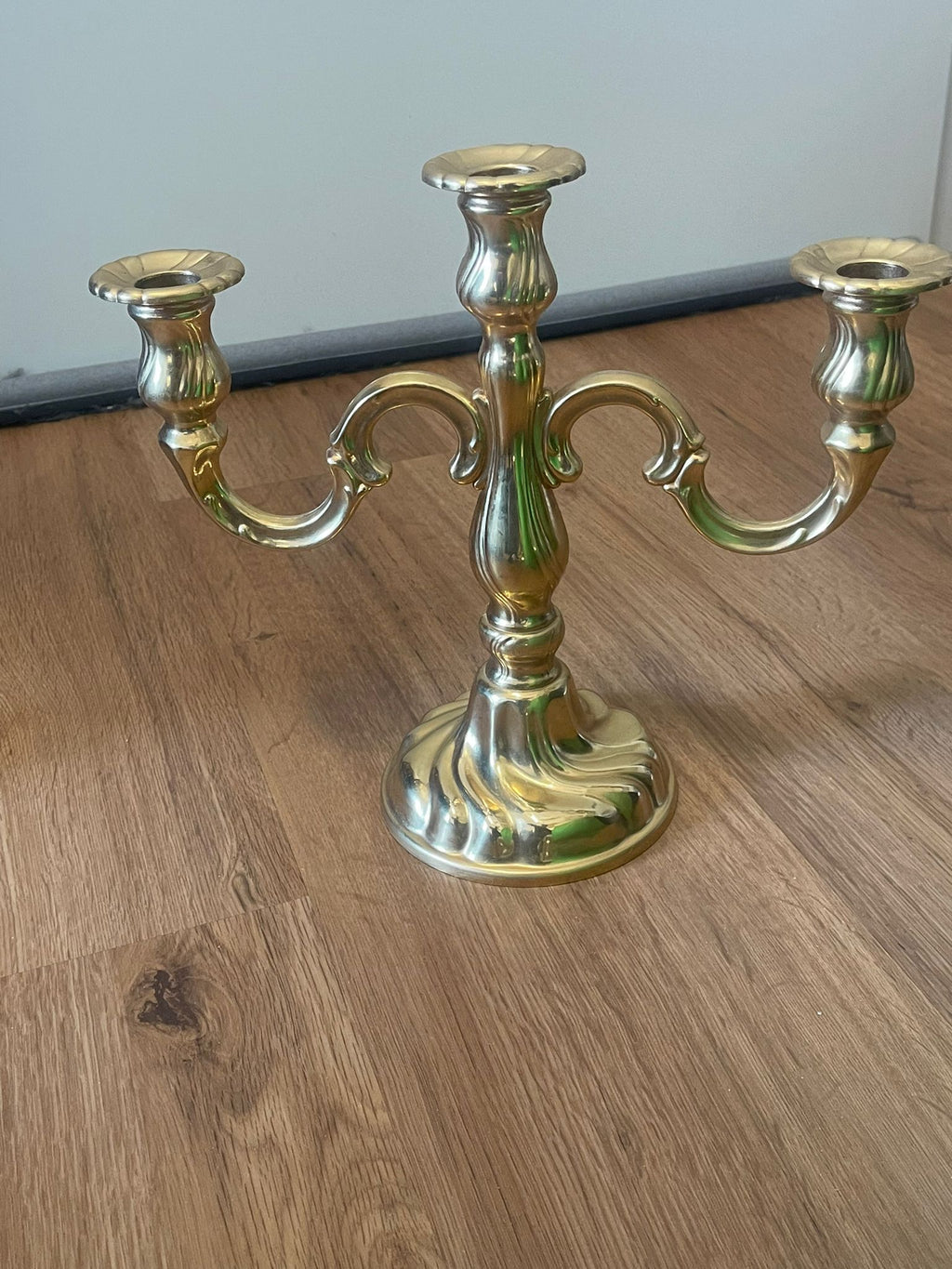 3-armiger Kerzenständer BMF Nagel Made in W.-Germany ca. 27 cm Metall