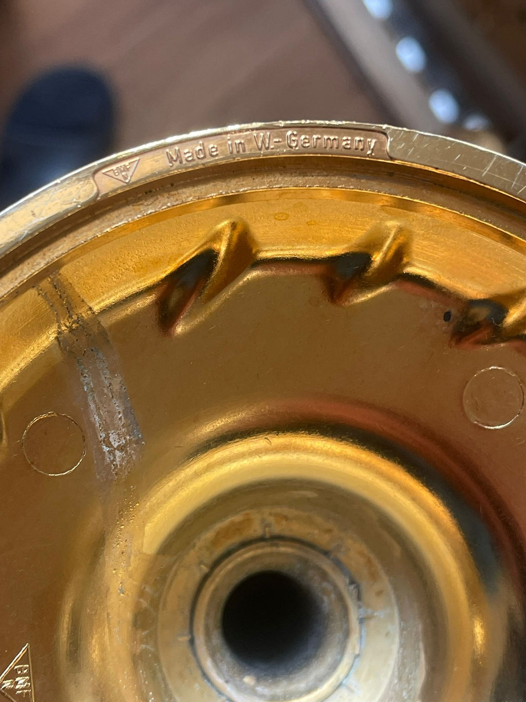 3-armiger Kerzenständer BMF Nagel Made in W.-Germany ca. 27 cm Metall