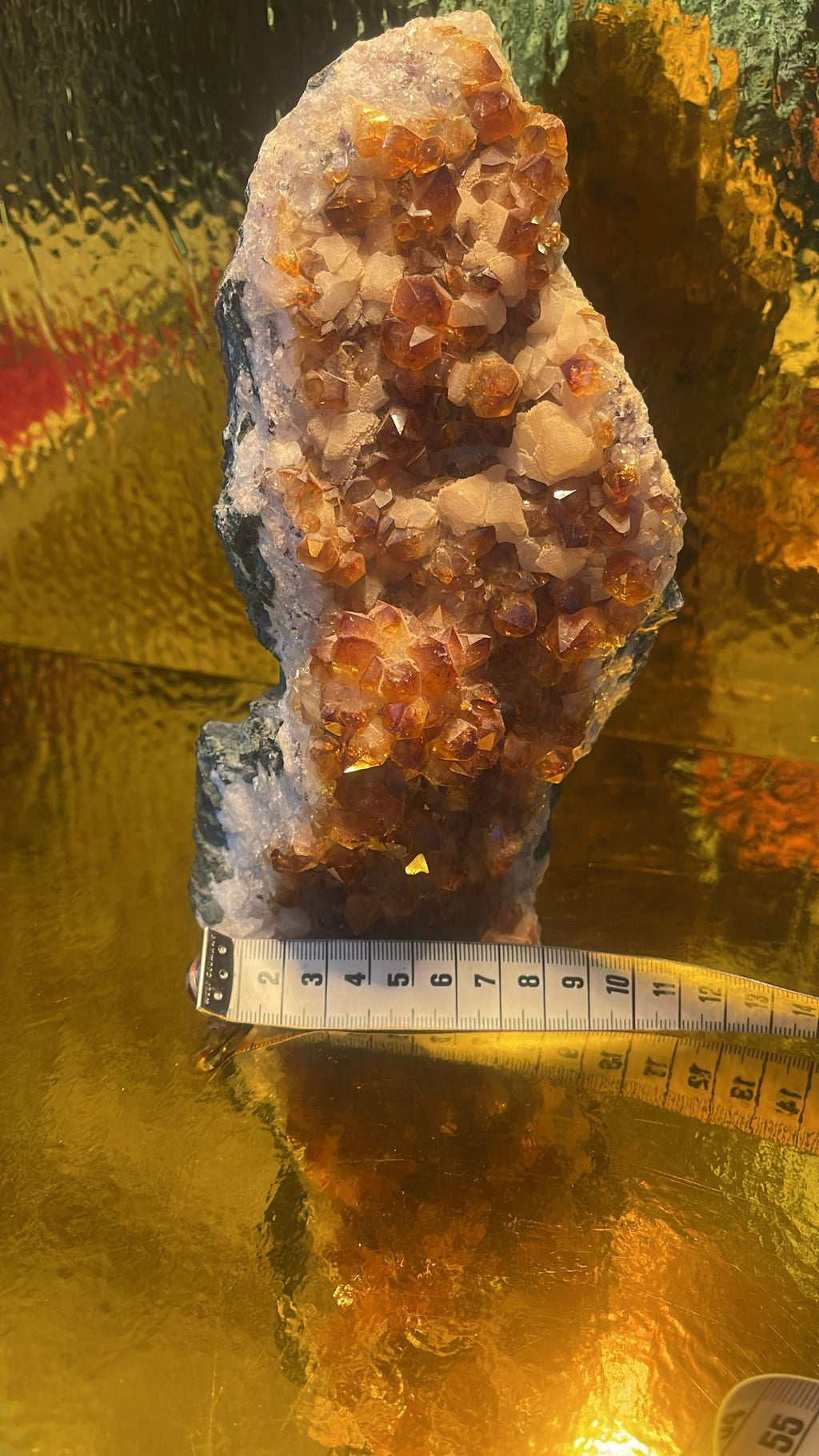 Citrin Mineralstufe / Druse ca. 20 cm hoch 1,7 kg dekorativer Sammler Mineralstein