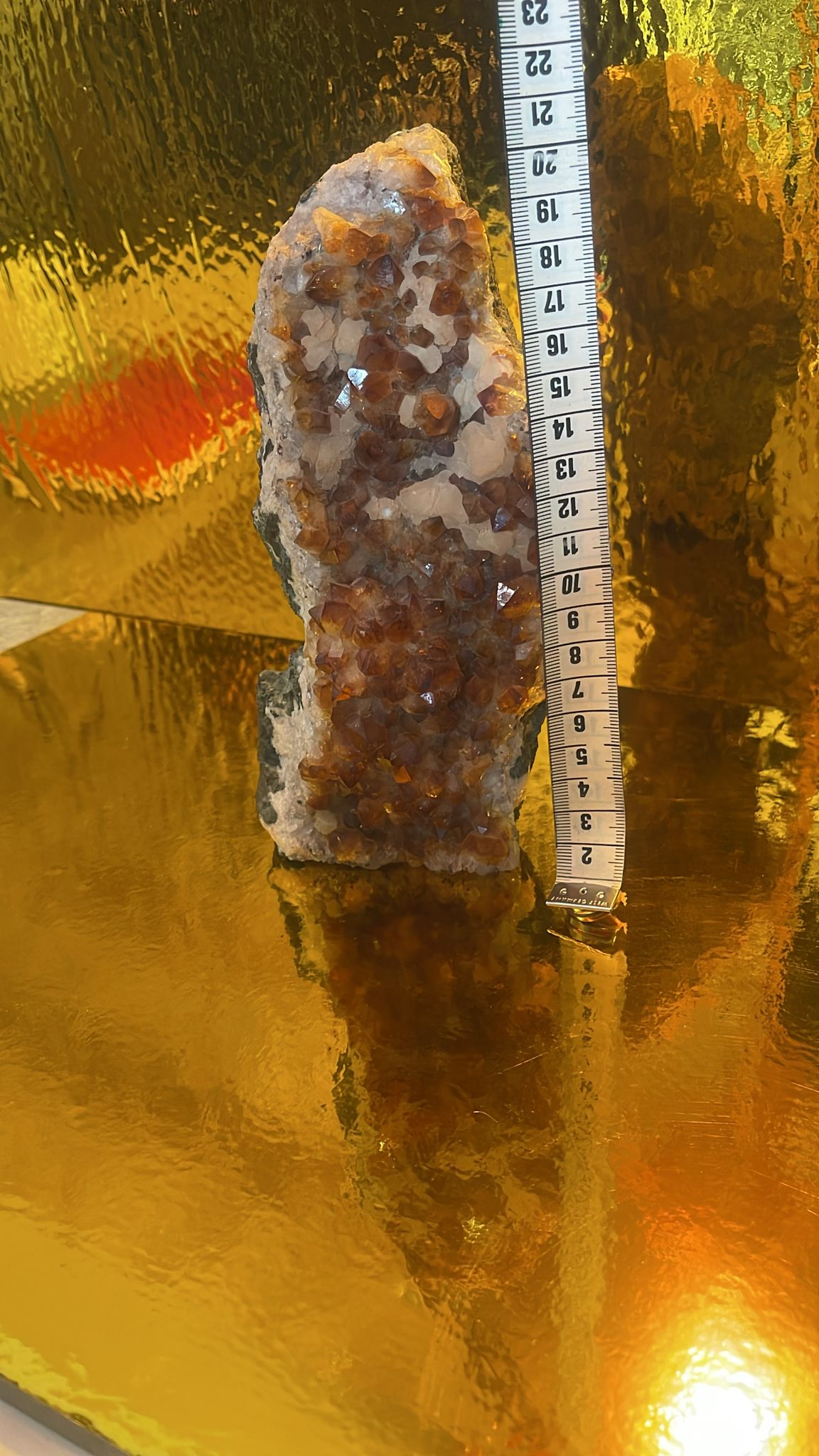 Citrin Mineralstufe / Druse ca. 20 cm hoch 1,7 kg dekorativer Sammler Mineralstein