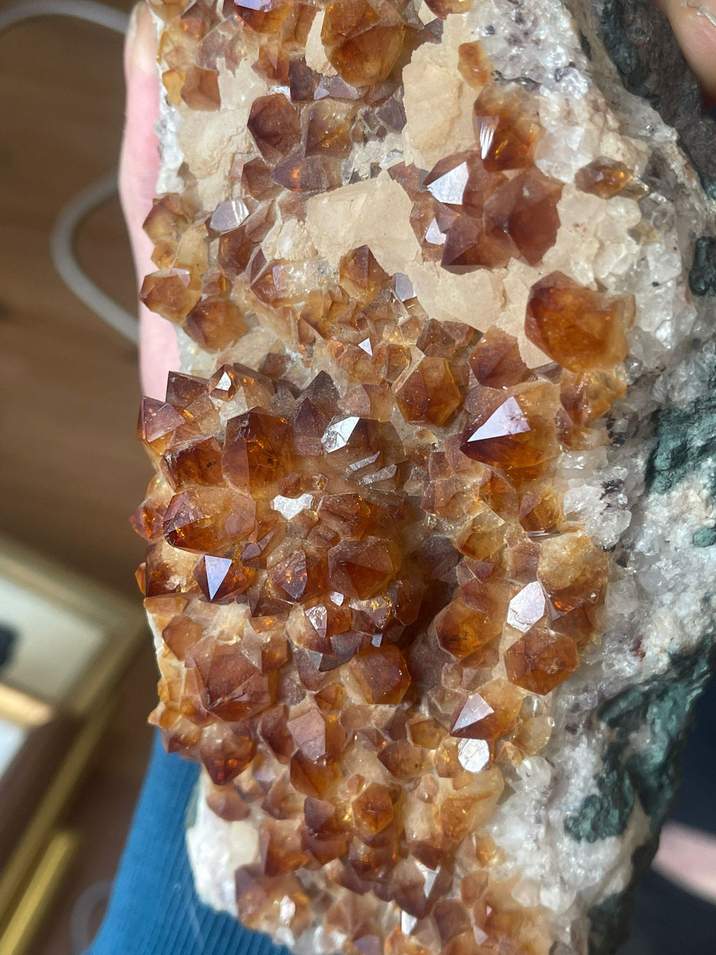 Citrin Mineralstufe / Druse ca. 20 cm hoch 1,7 kg dekorativer Sammler Mineralstein