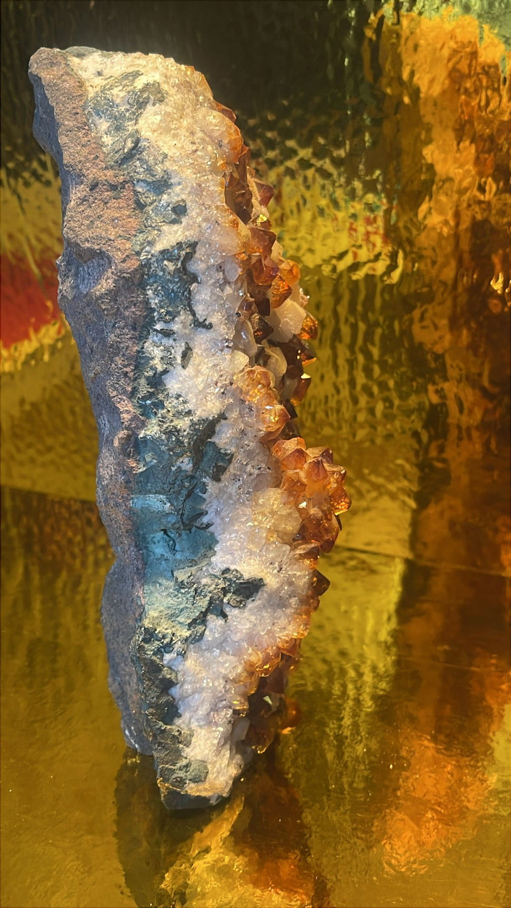 Citrin Mineralstufe / Druse ca. 20 cm hoch 1,7 kg dekorativer Sammler Mineralstein