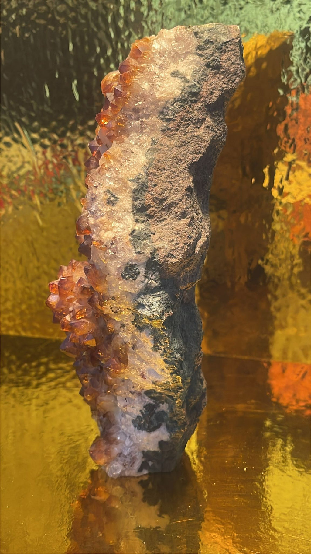 Citrin Mineralstufe / Druse ca. 20 cm hoch 1,7 kg dekorativer Sammler Mineralstein