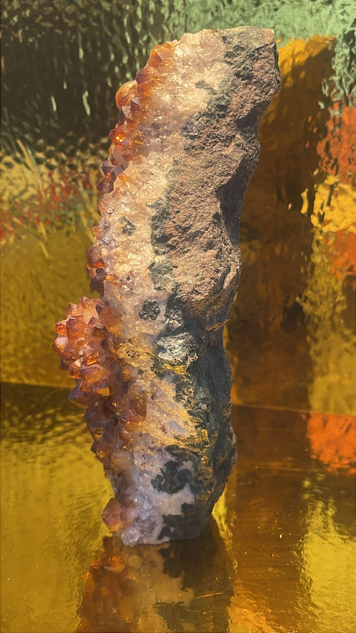 Citrin Mineralstufe / Druse ca. 20 cm hoch 1,7 kg dekorativer Sammler Mineralstein