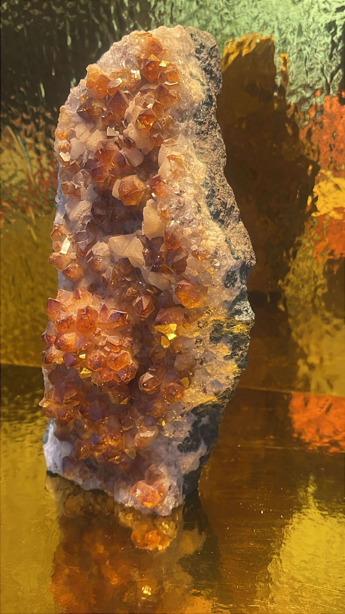 Citrin Mineralstufe / Druse ca. 20 cm hoch 1,7 kg dekorativer Sammler Mineralstein