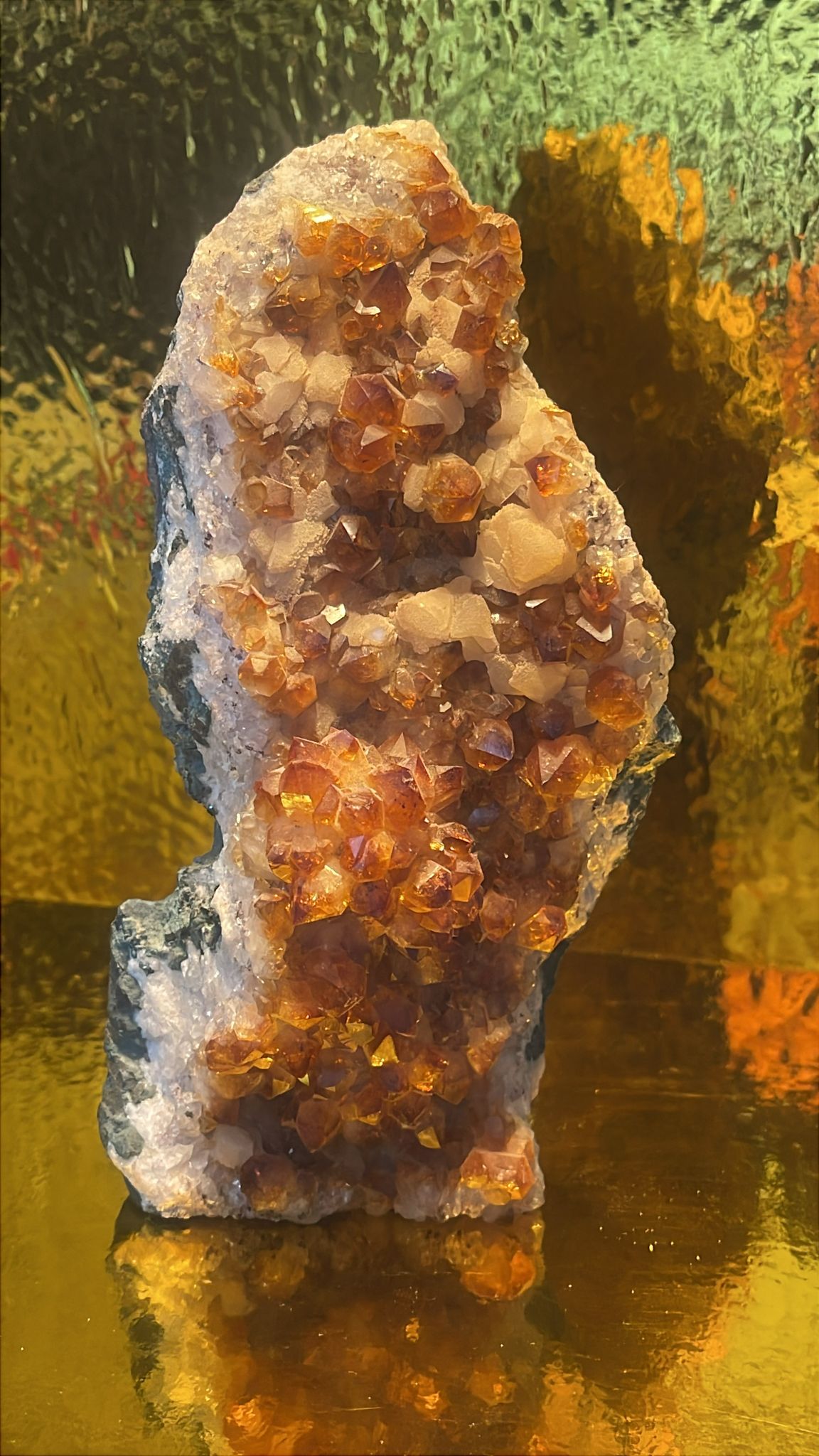 Citrin Mineralstufe / Druse ca. 20 cm hoch 1,7 kg dekorativer Sammler Mineralstein