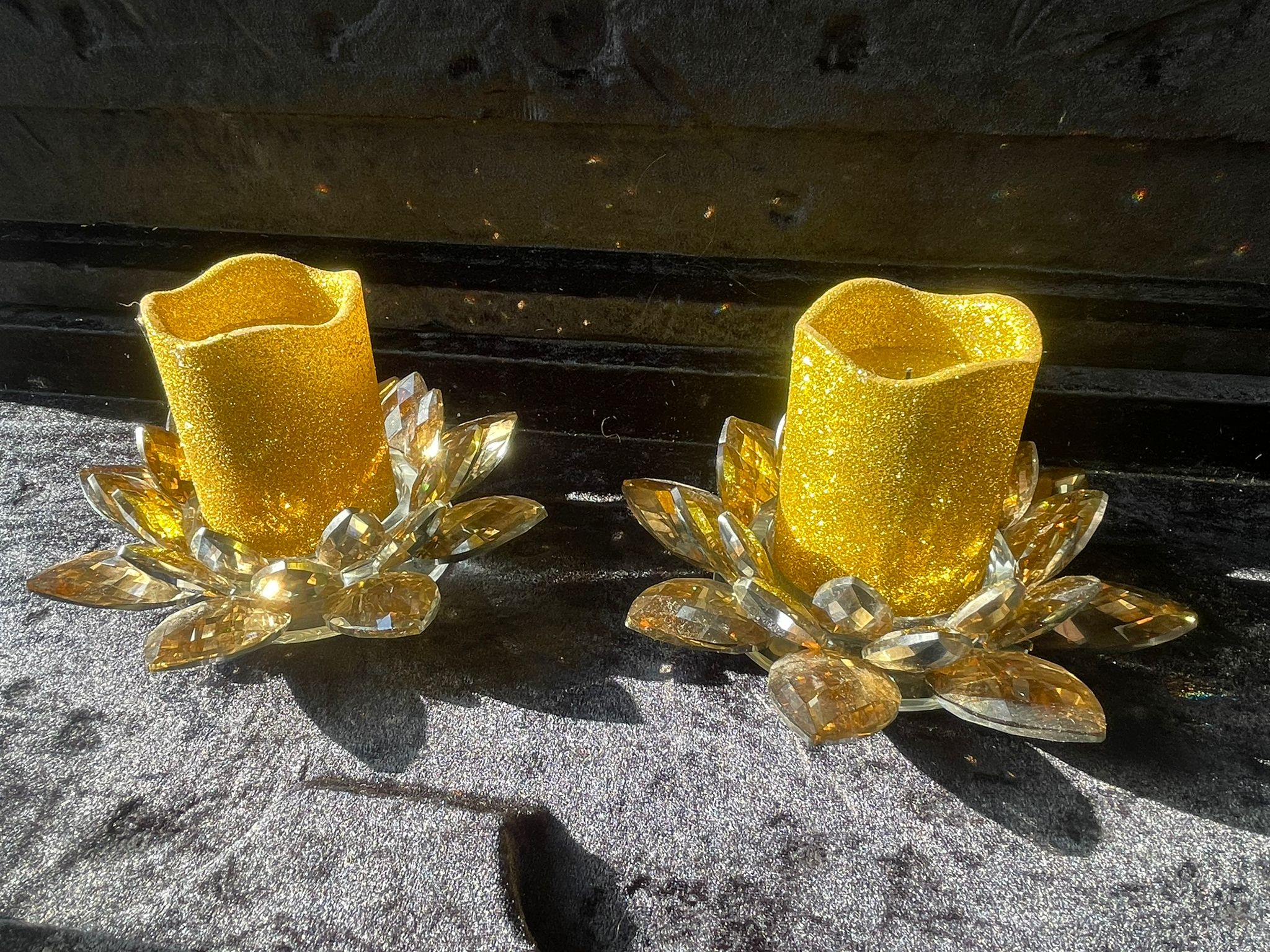 2 x Kritall Kerzenhalter