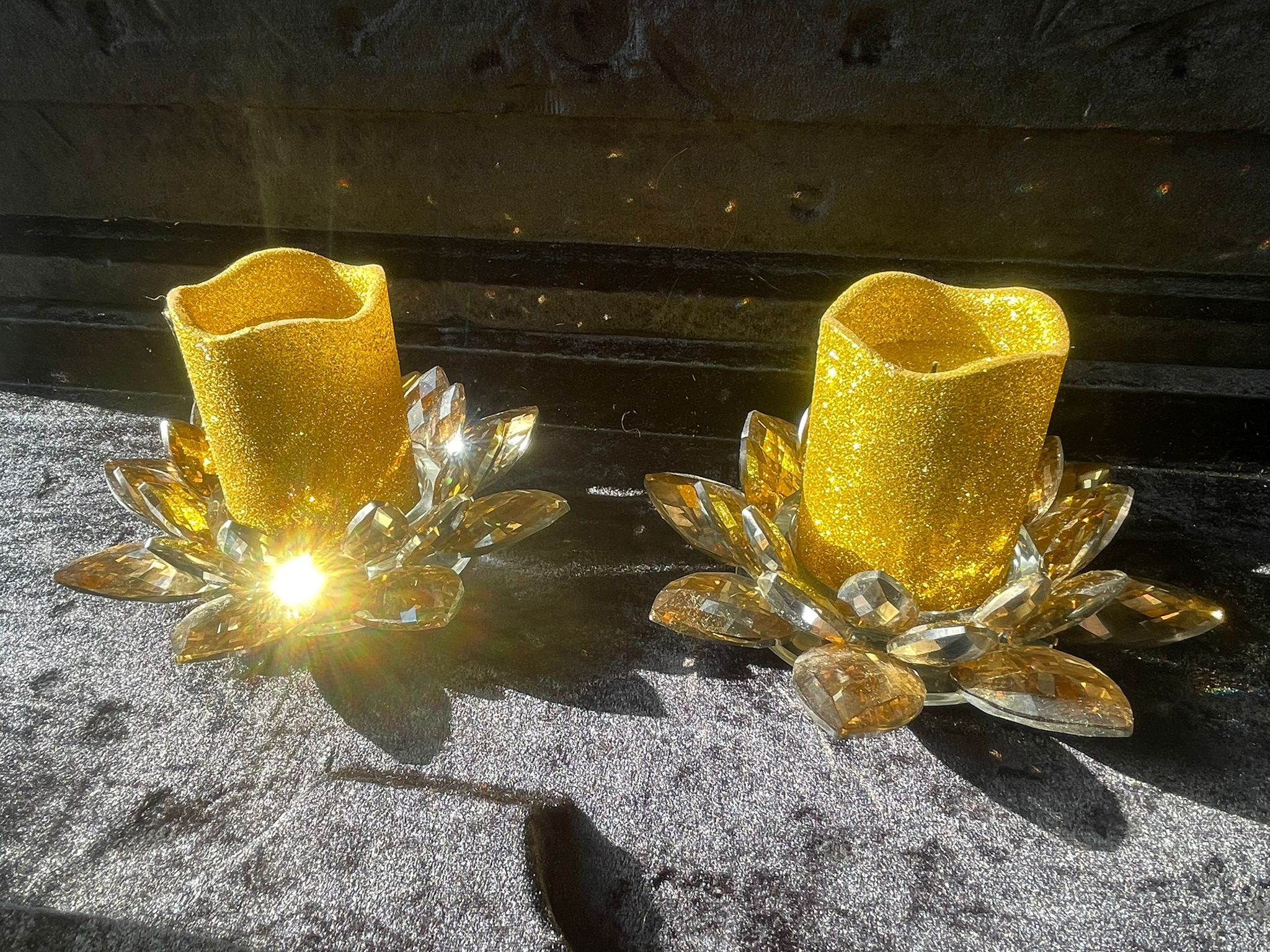 2 x Kritall Kerzenhalter