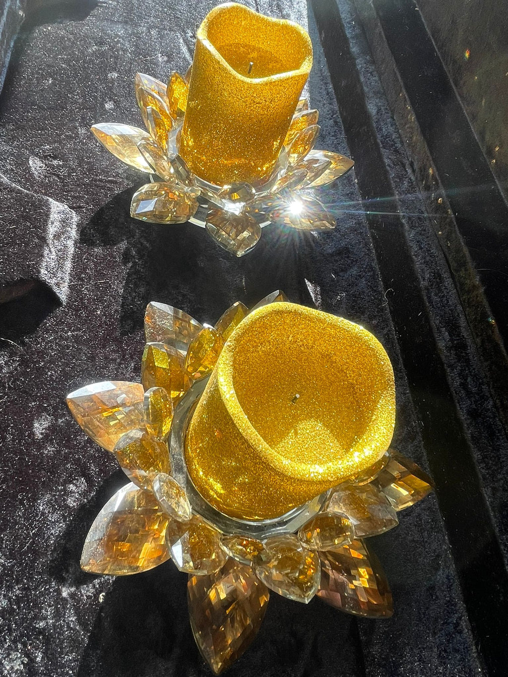 2 x Kritall Kerzenhalter