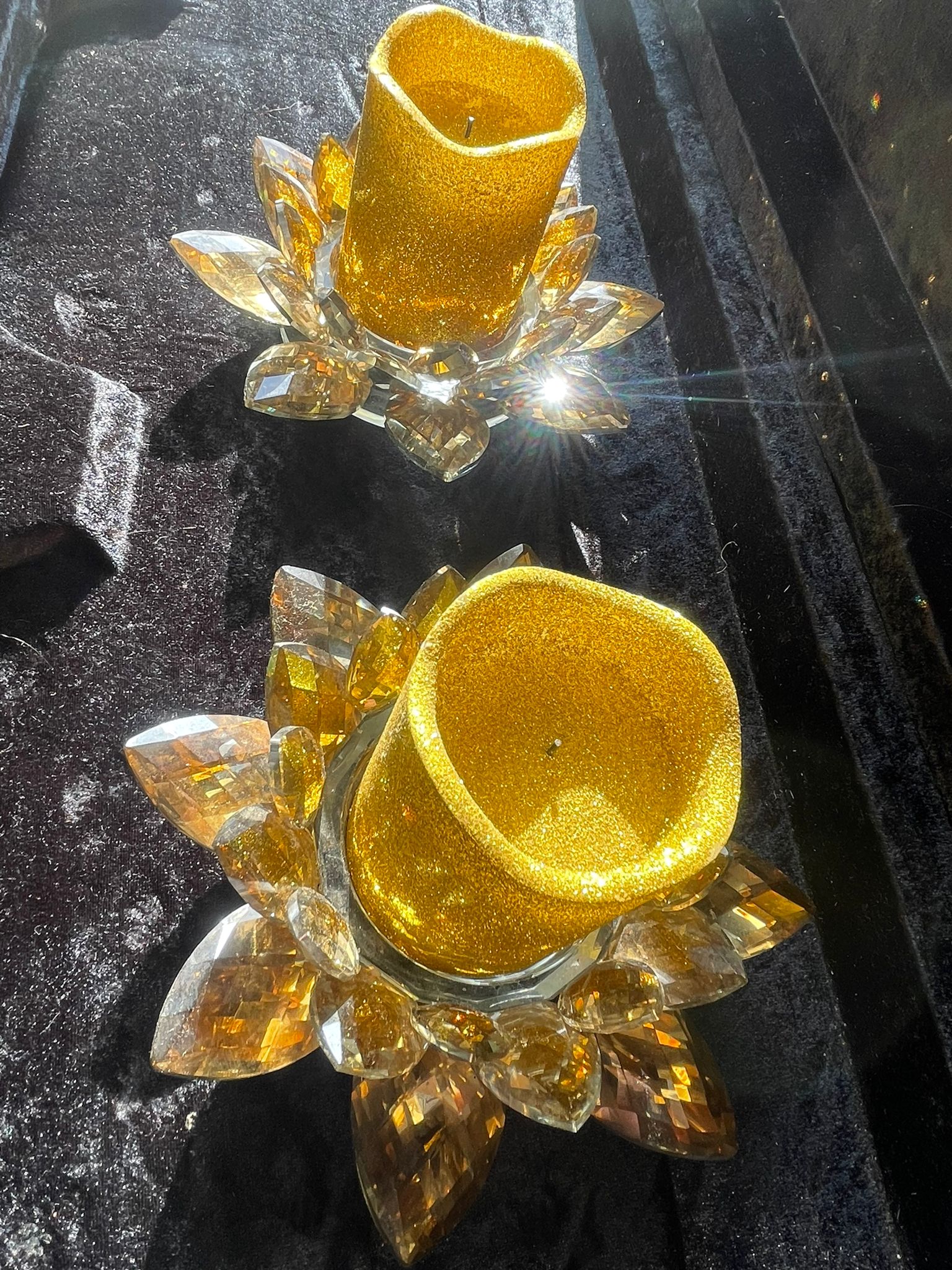 2 x Kritall Kerzenhalter