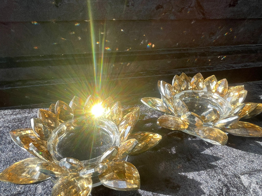 2 x Kritall Kerzenhalter