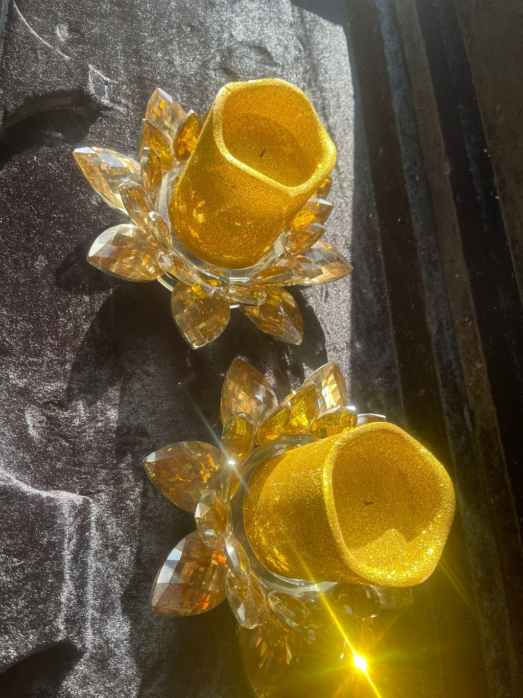 2 x Kritall Kerzenhalter