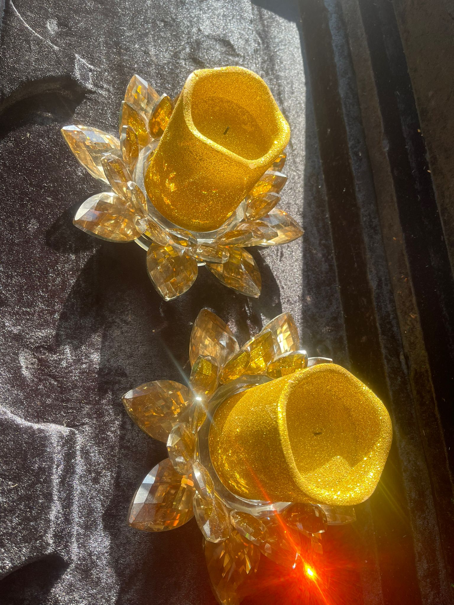 2 x Kritall Kerzenhalter